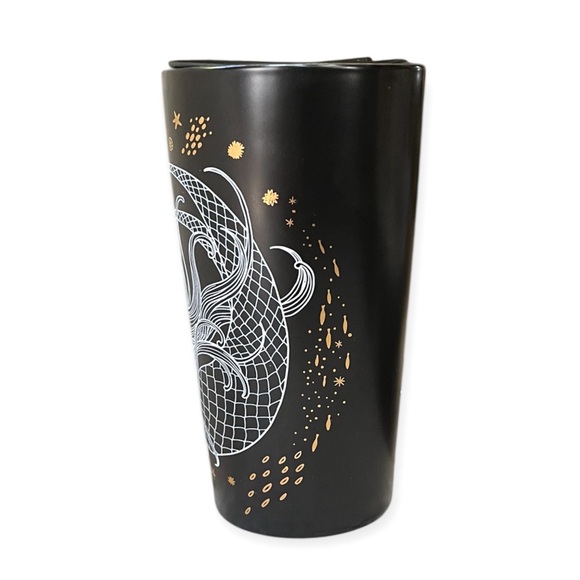 NWOT Starbucks Black Mermaid Ltd Ed Ceramic Traveler Tumbler Coffee Mug - 12 oz - Picture 6 of 11